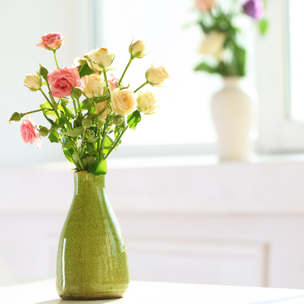 vases with florals 